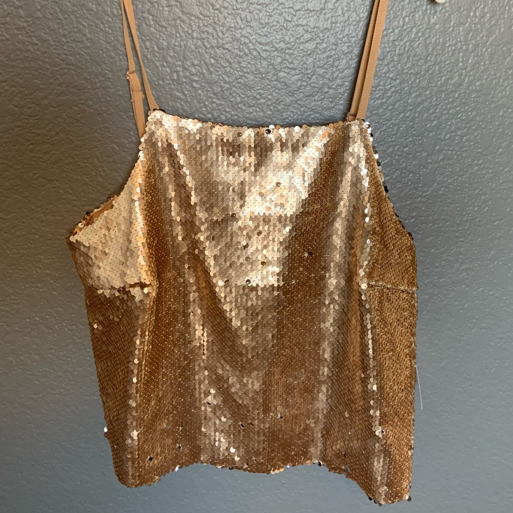 Gold sparkly tank top